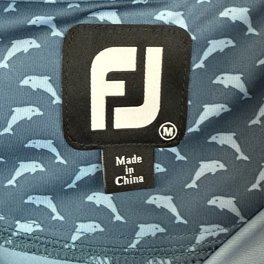 Footjoy Golf Polo Shirt Men’s Medium Blue Dolphins - Picture 5 of 8
